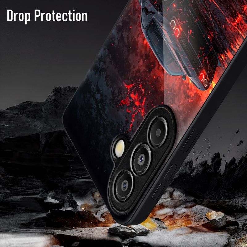 Samsung Galaxy A36 Premium Acrylic Shockproof Glass Back Case (InfernoDrive)