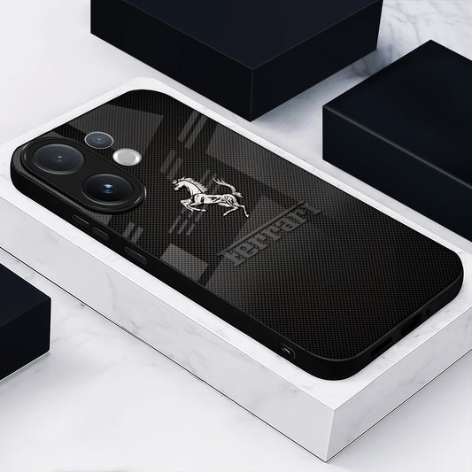 Vivo V60 5G Premium Acrylic Shockproof Glass Back Case (Ferrari Carbon Fiber)