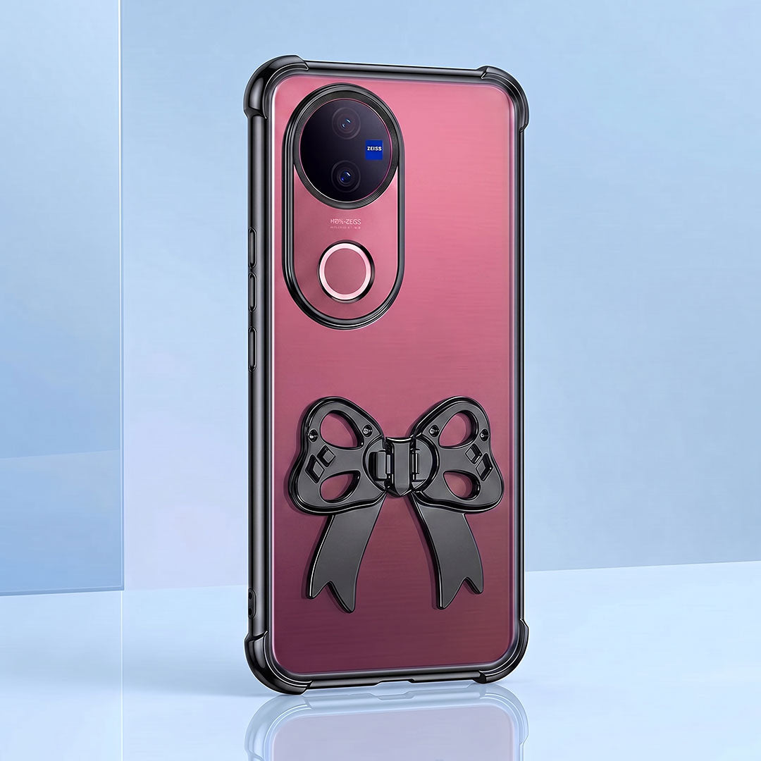 Vivo V50 5G Stylish Bow Knot Transparent Shockproof Airbag Phone Case