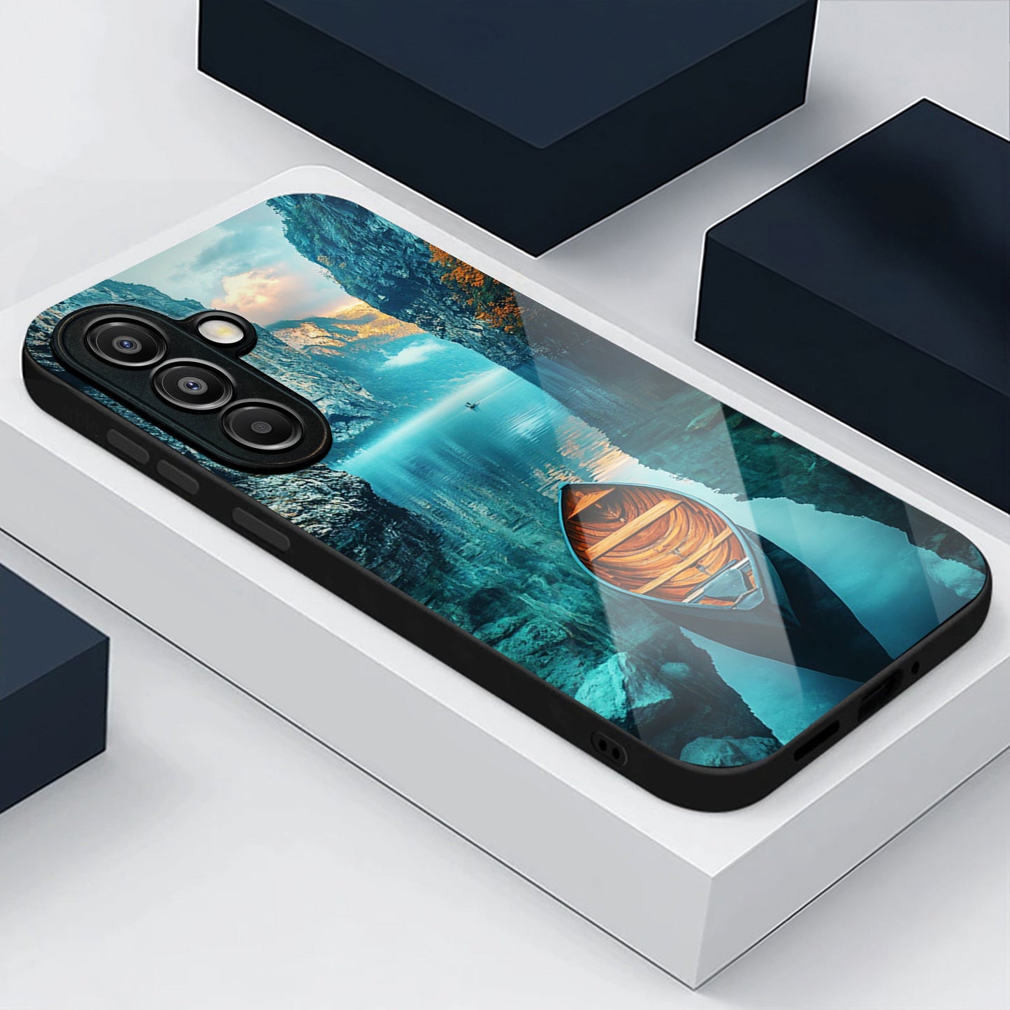 Samsung Galaxy A36 Premium Acrylic Shockproof Glass Back Case (Silent Lake)