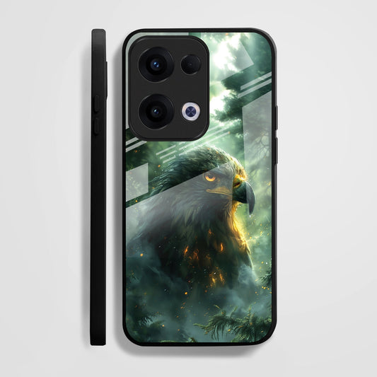 Oppo Reno 13 5G Premium Acrylic Shockproof Glass Back Case (Eagle Case)