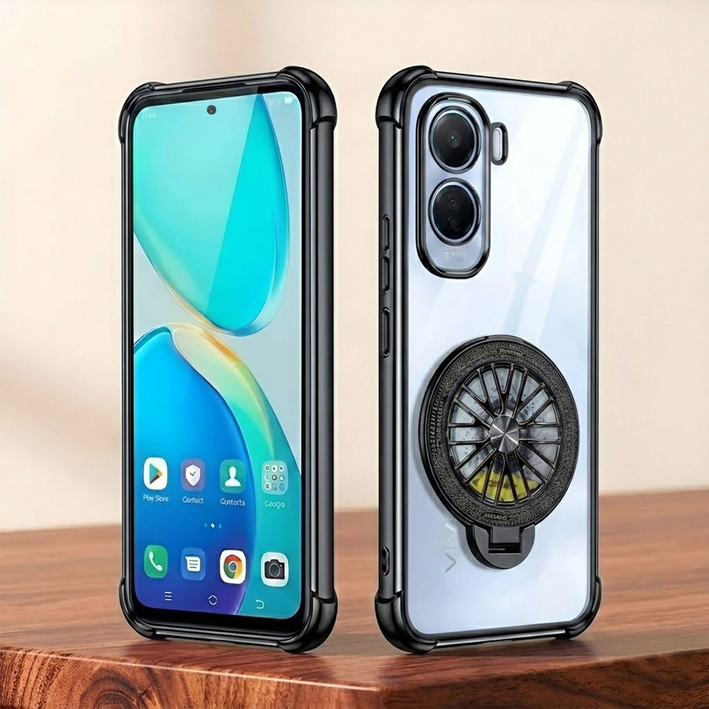 Vivo T5 Pro 5G Premium Stress Buster Wheel Rotating Shockproof Airbags Case