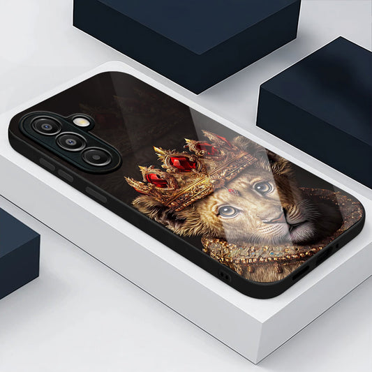 Samsung Galaxy A56 Premium Acrylic Shockproof Glass Back Case (Royal Crown)