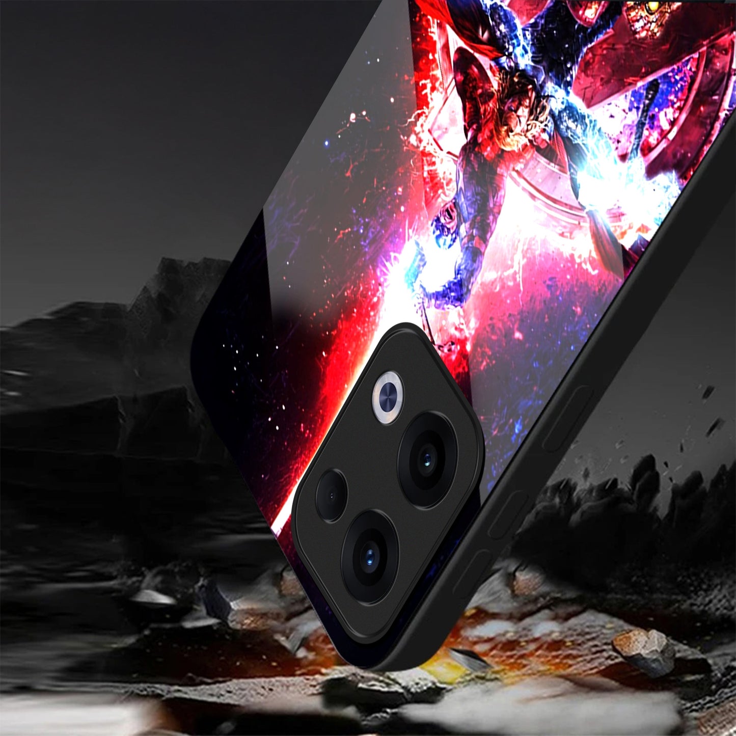 Oppo Reno 13 5G Premium Acrylic Shockproof Glass Back Case (Infinity Blaster)