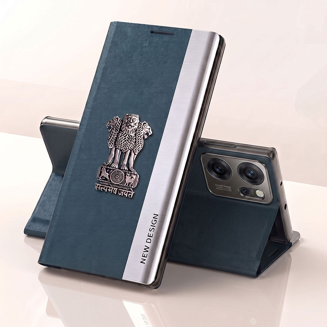Oppo Reno 14 5G Satyamev Jayate Flip Leather Case