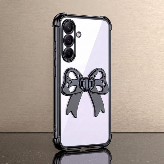 Samsung Galaxy M56 5G Stylish Bow Knot Transparent Shockproof Airbag Phone Case