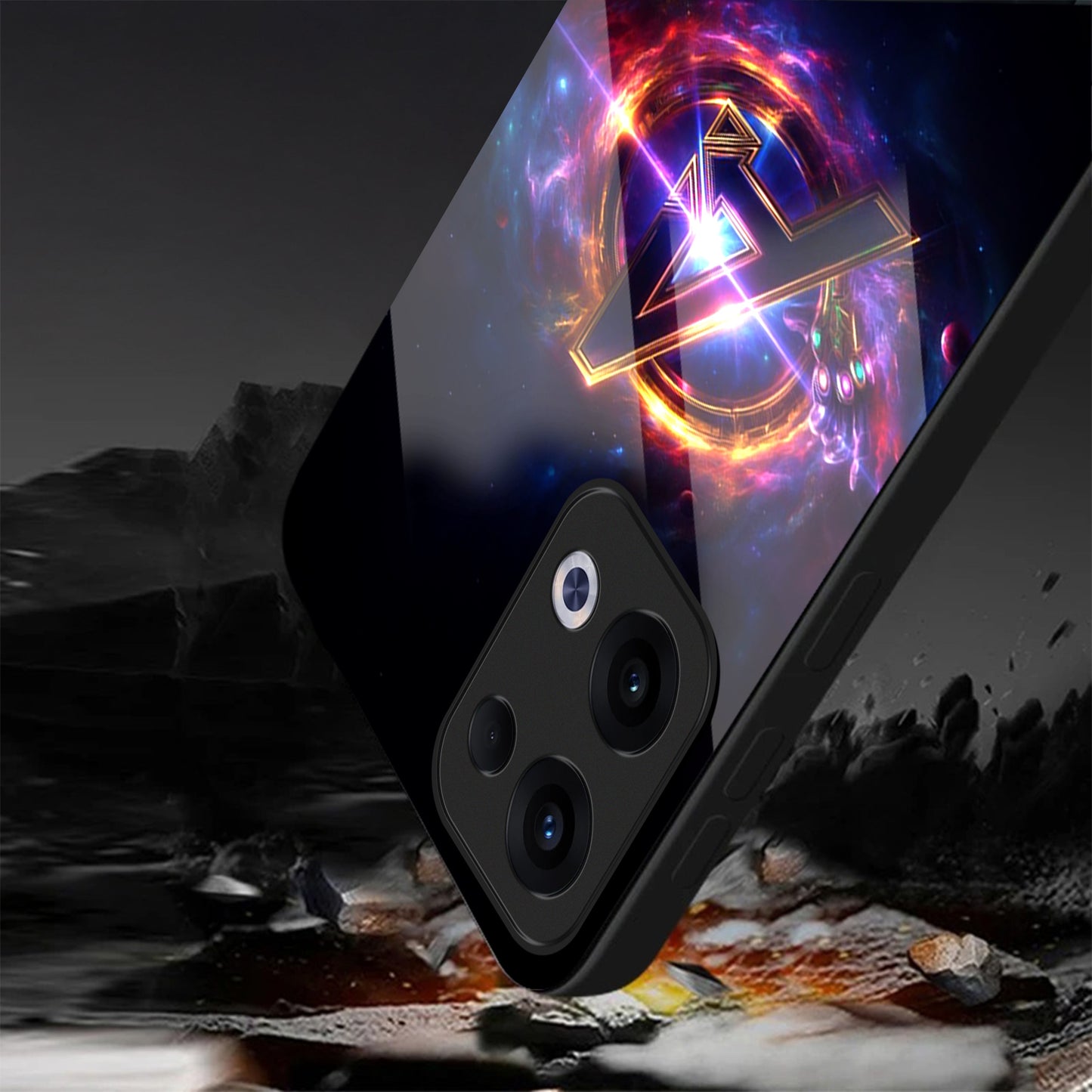 Oppo Reno 13 5G Premium Acrylic Shockproof Glass Back Case (Endgame Impact)