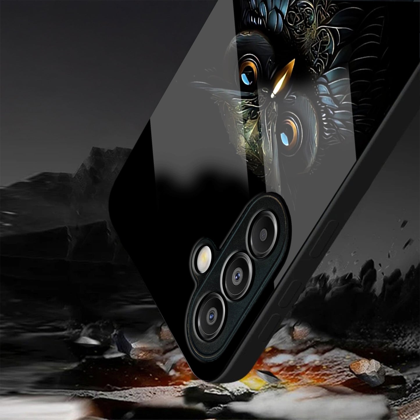 Samsung Galaxy A56 5G Premium Acrylic Shockproof Glass Back Case (Midnight Owl)