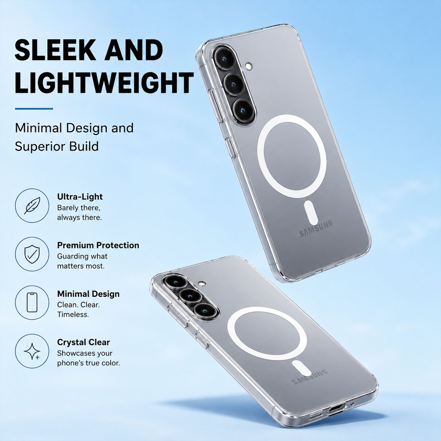 Samsung Galaxy S23 5G Clear Anti-Yellow MagSafe Protective Case