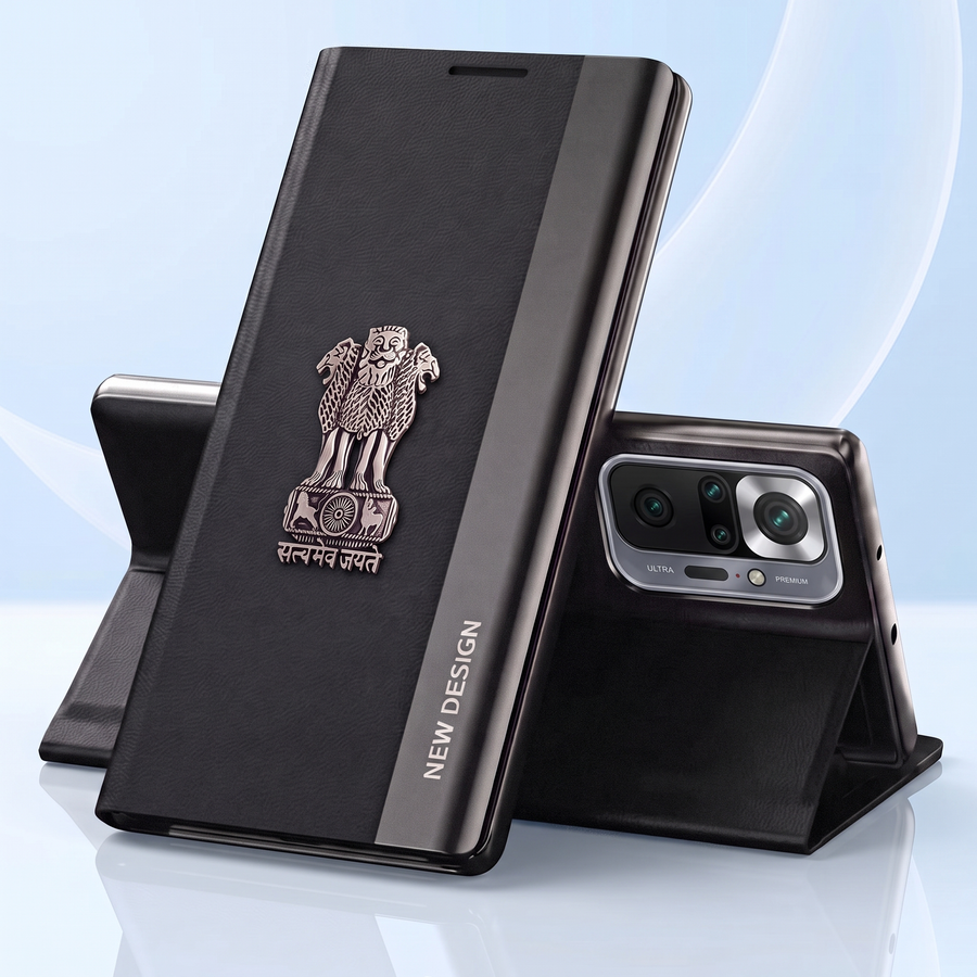 Redmi Note 10 Pro 5G Satyamev Jayate Flip Leather Case