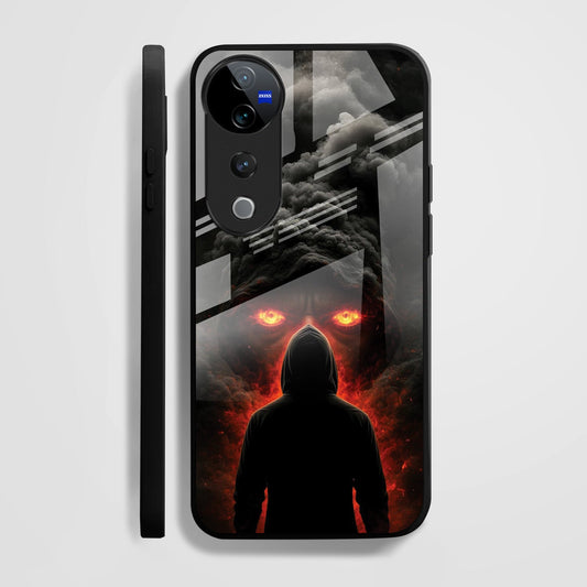 Vivo V40 Pro 5G Premium Acrylic Shockproof Glass Back Case (Dark Flame)