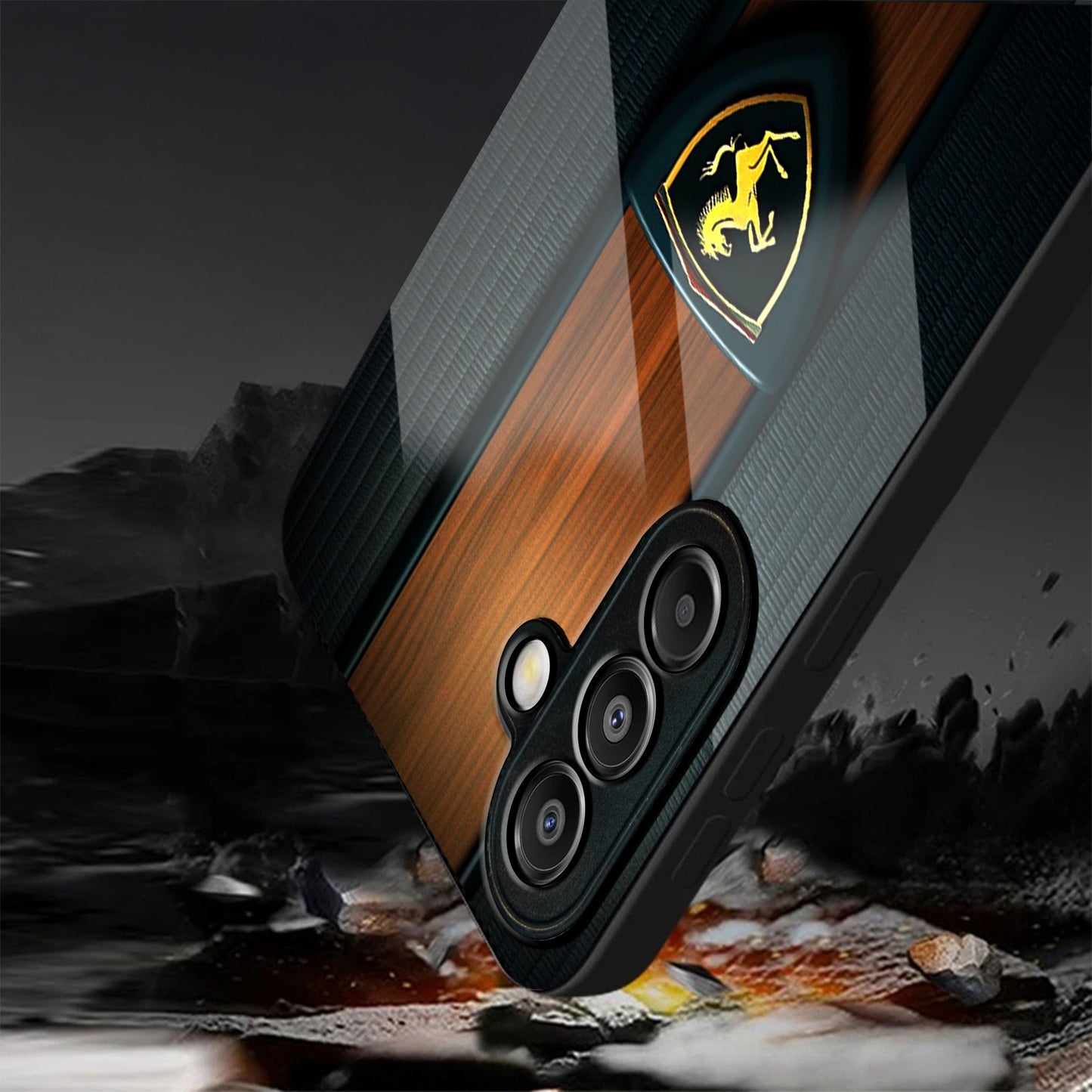 Samsung Galaxy A56 5G Premium Acrylic Shockproof Glass Back Case (Royal Roadster)