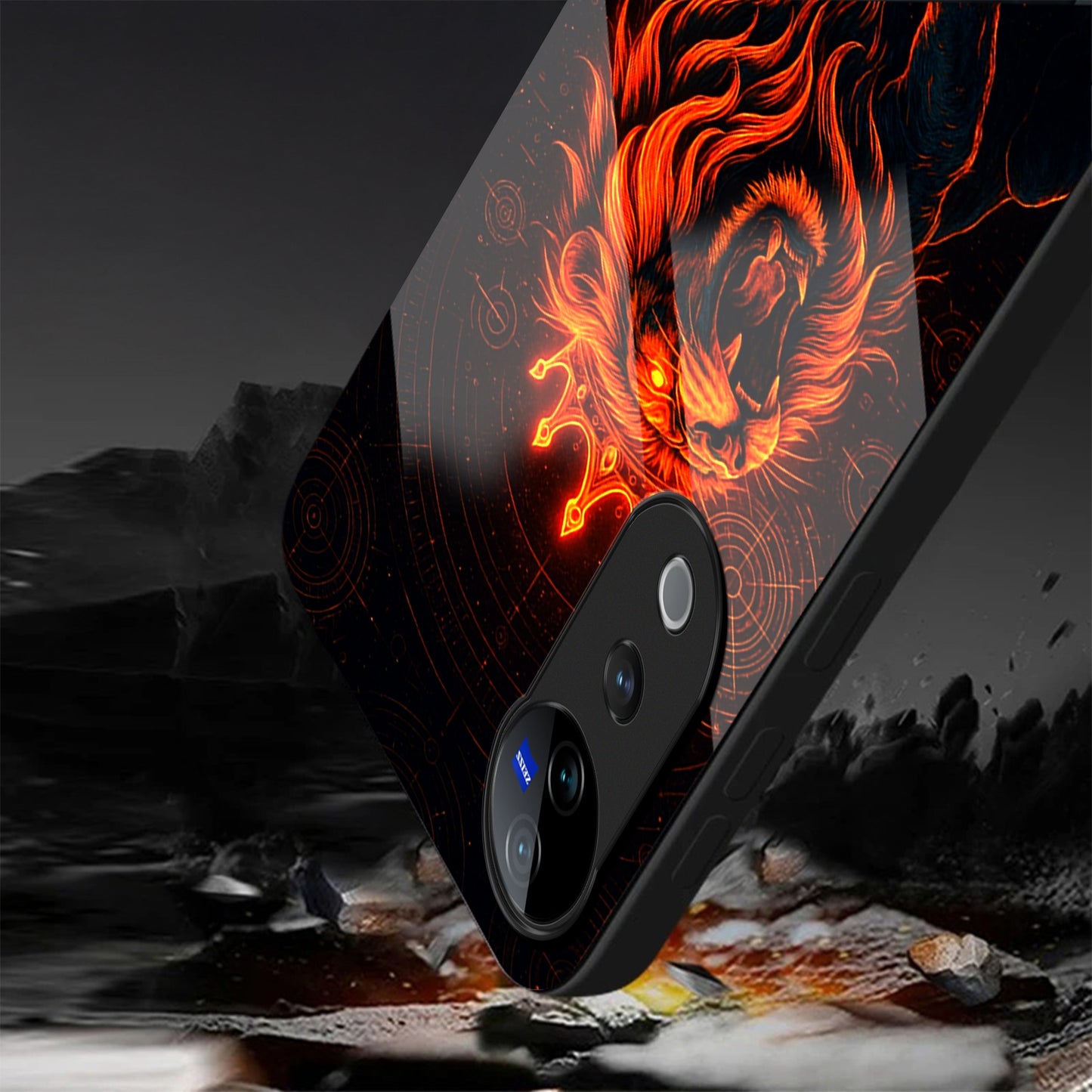 Vivo V40 Pro 5G Premium Acrylic Shockproof Glass Back Case (King of Cosmos)