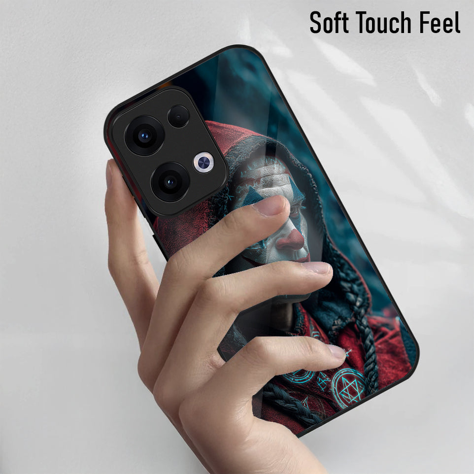 Oppo Reno 13 5G Premium Acrylic Shockproof Glass Back Case (Shadow Joker)