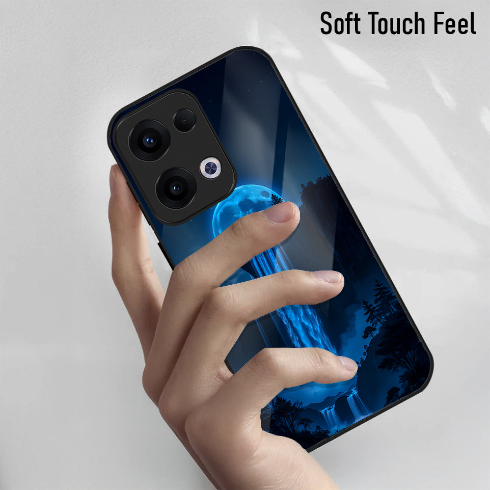 Oppo Reno 13 5G Premium Acrylic Shockproof Glass Back Case (Moonfall)