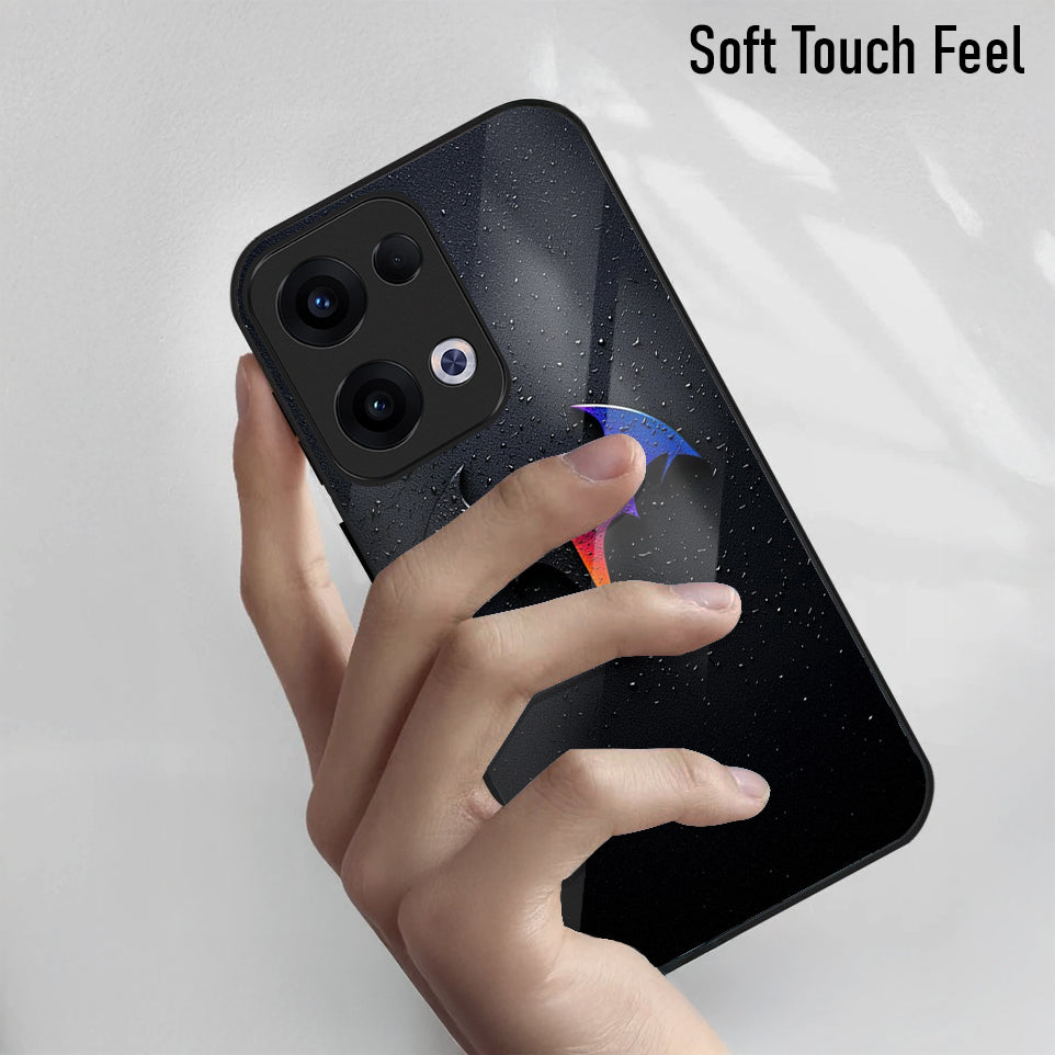 Oppo Reno 13 5G Premium Acrylic Shockproof Glass Back Case (BatGlow)