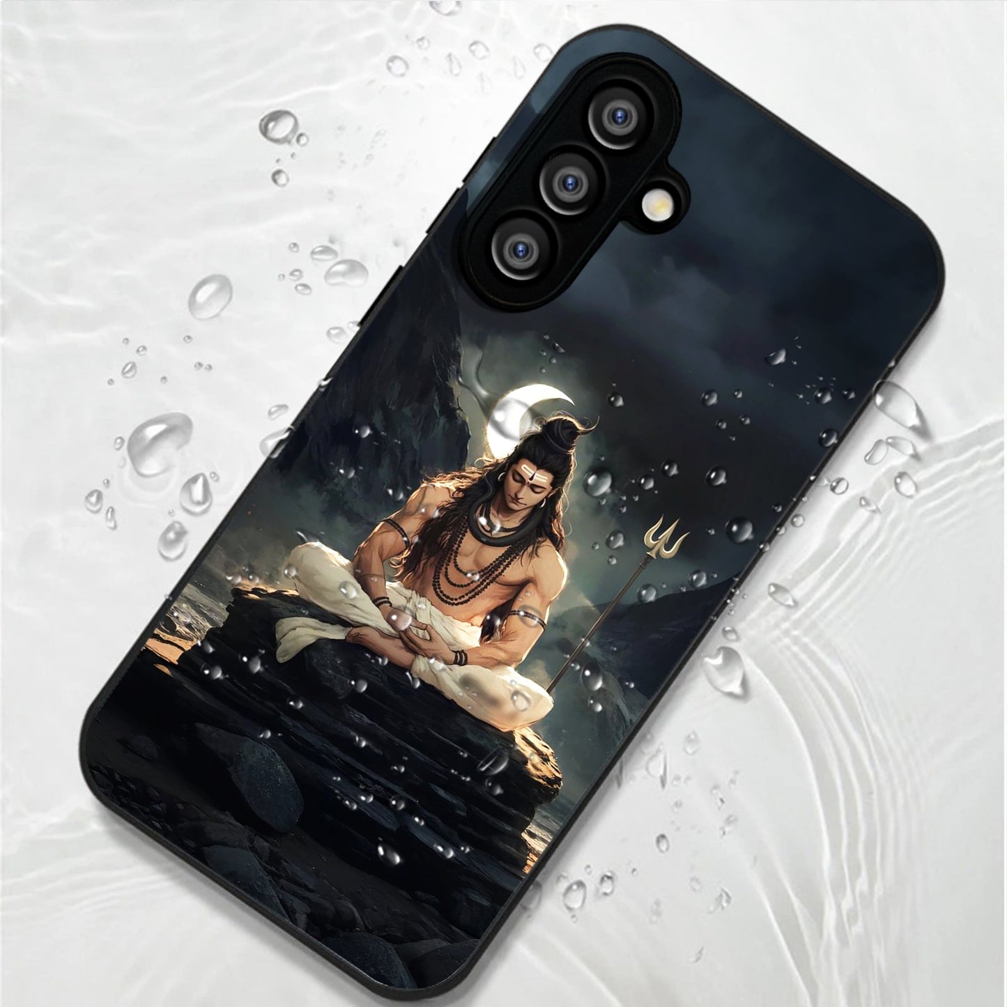 Samsung Galaxy A36 Premium Acrylic Shockproof Glass Back Case (Shiva Spirit)
