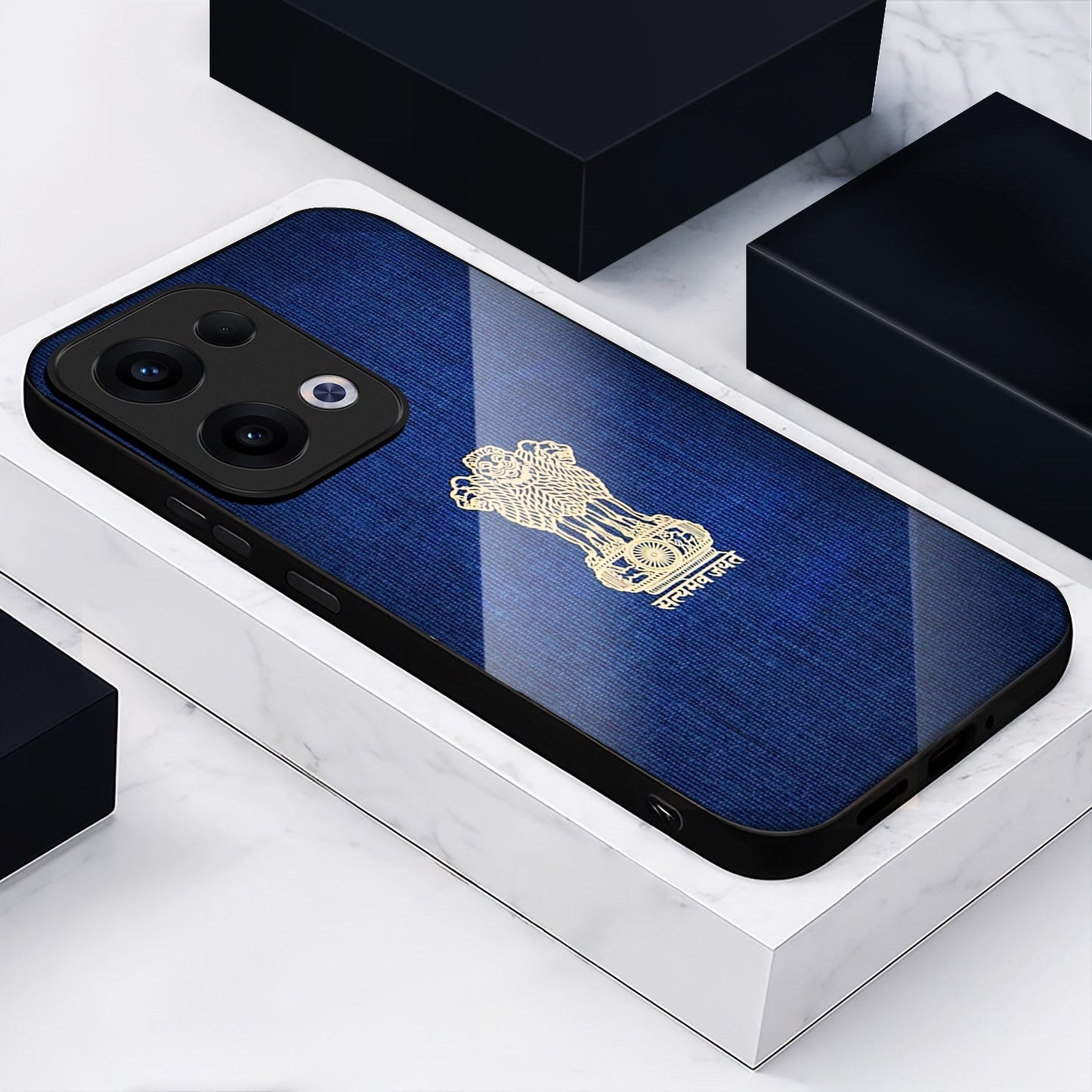 Oppo Reno 13 5G Premium Acrylic Shockproof Glass Back Case (Nation Pride)