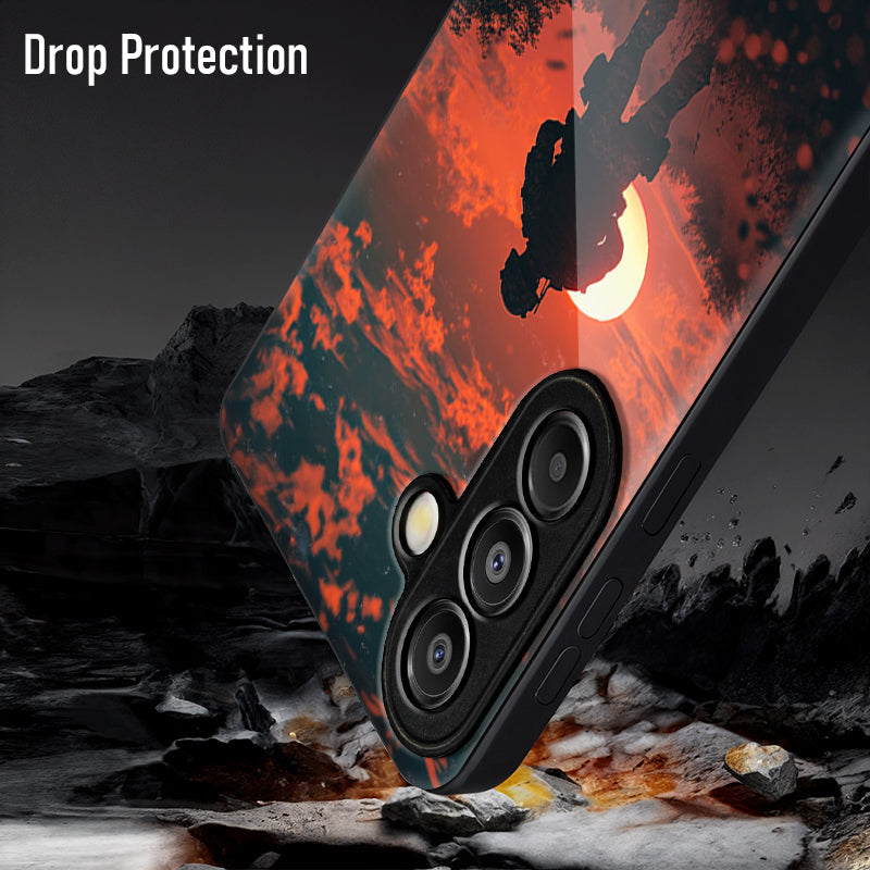 Samsung Galaxy A56 Premium Acrylic Shockproof Glass Back Case (Shadow Sun)