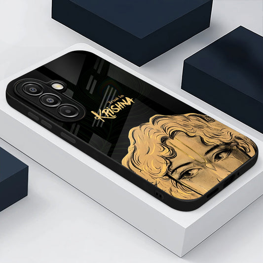 Samsung Galaxy A56 Premium Acrylic Shockproof Glass Back Case (Trust In Krishna)