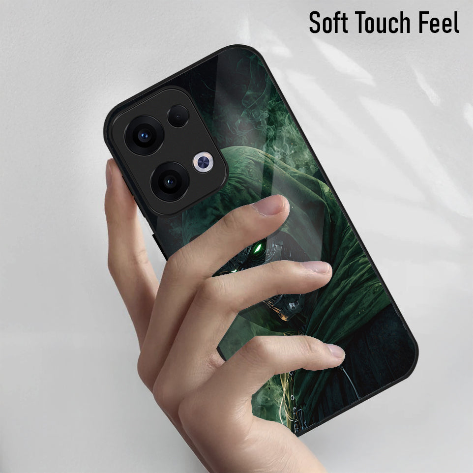 Oppo Reno 13 5G Premium Acrylic Shockproof Glass Back Case (Iron Doom)