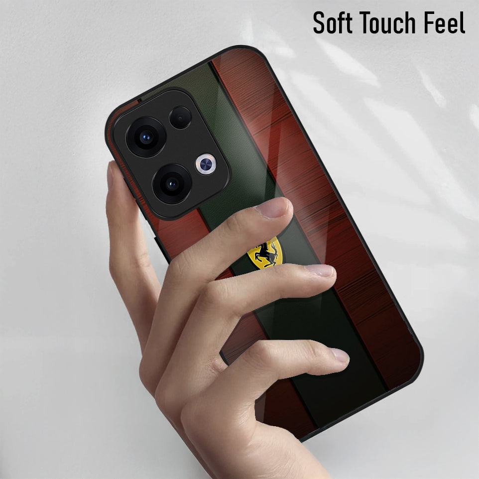 Oppo Reno 13 5G Premium Acrylic Shockproof Glass Back Case (Ironhorse)