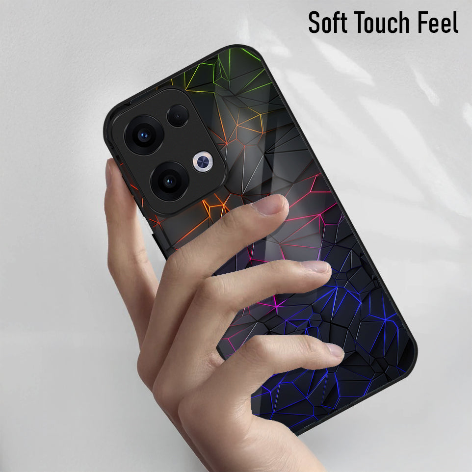 Oppo Reno 13 5G Premium Acrylic Shockproof Glass Back Case (Vortex)