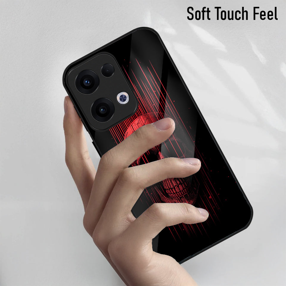 Oppo Reno 13 5G Premium Acrylic Shockproof Glass Back Case (Reaper)