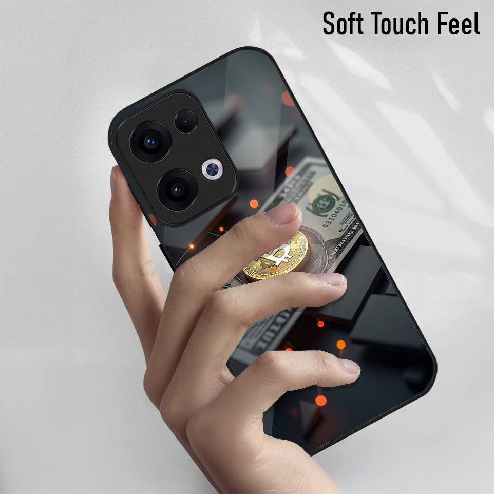 Oppo Reno 13 5G Premium Acrylic Shockproof Glass Back Case (Billion Dollar)