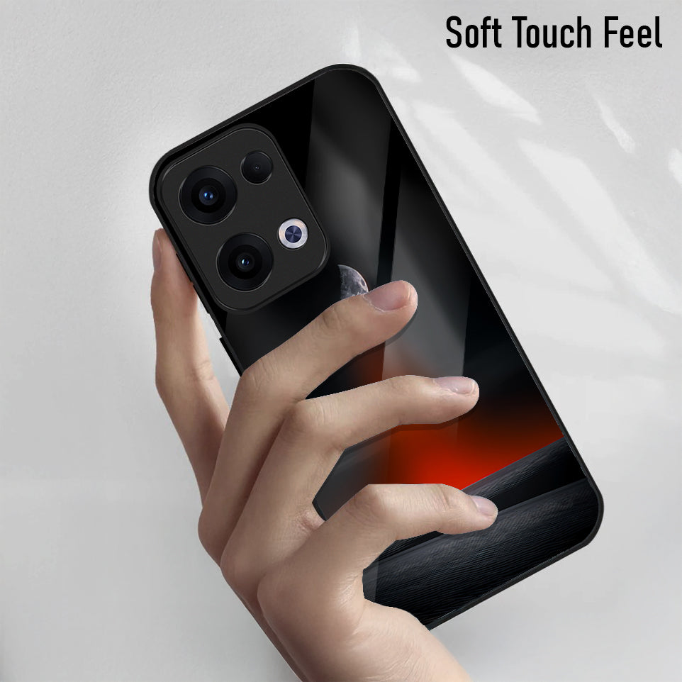 Oppo Reno 13 5G Premium Acrylic Shockproof Glass Back Case (Silent Moon)