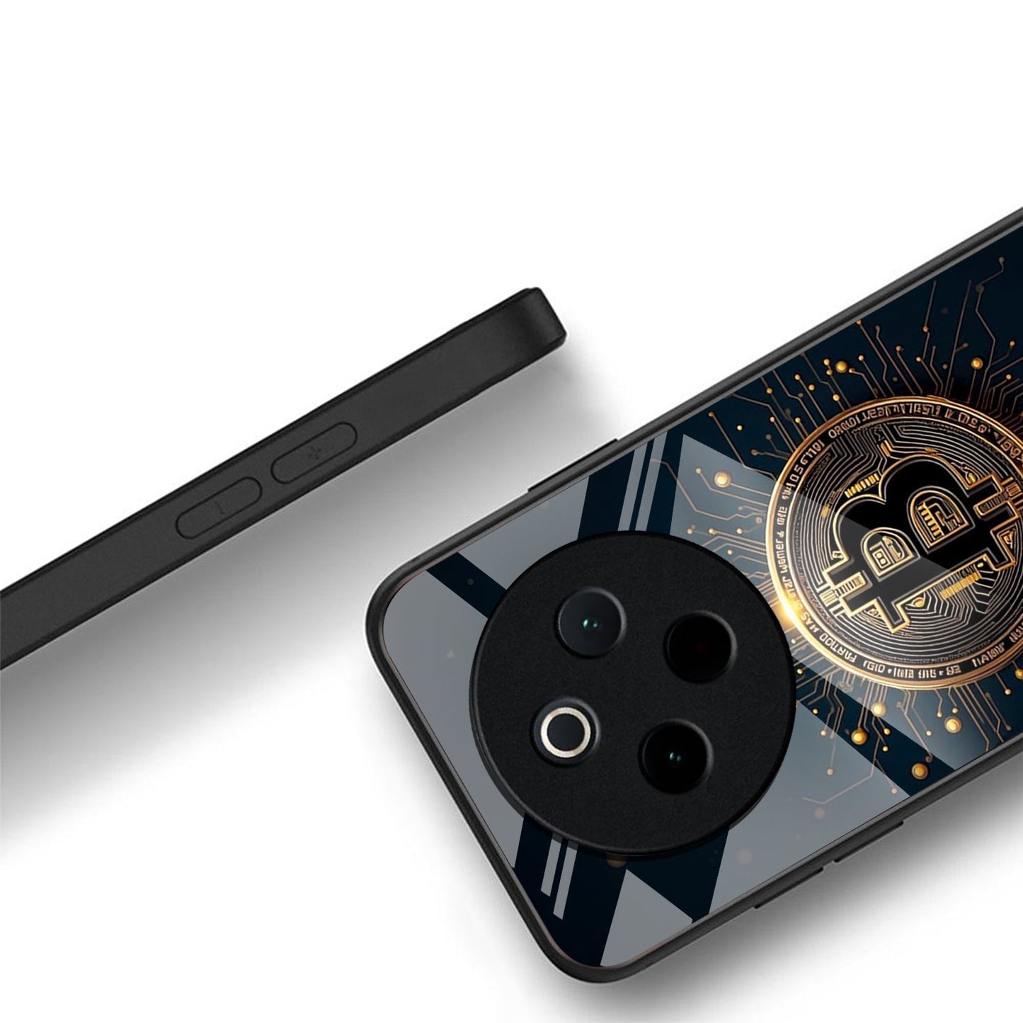 Vivo T4 5G Premium Acrylic Shockproof Glass Back Case (Bitcoin Armor)