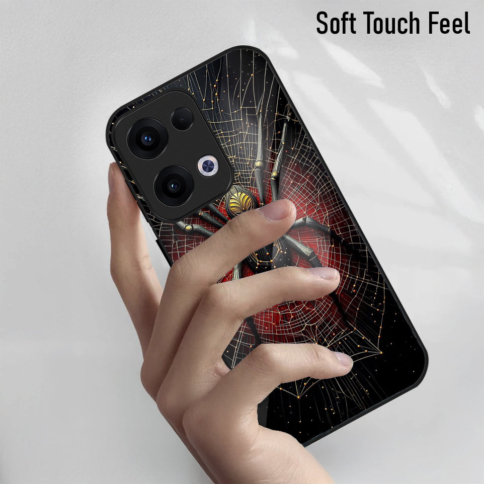 Oppo Reno 13 5G Premium Acrylic Shockproof Glass Back Case (Spider Core)