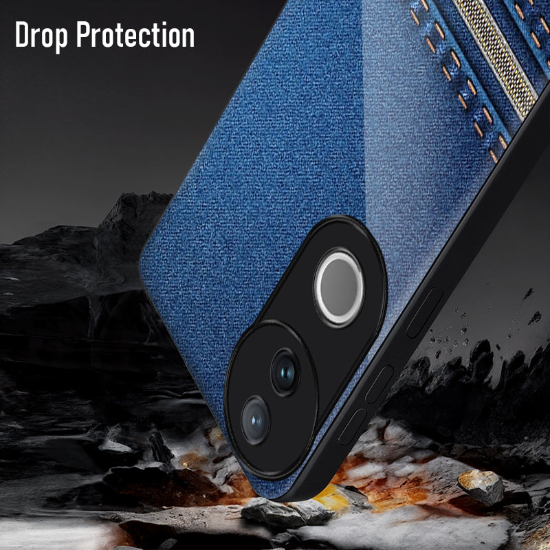 Vivo V50 5G Premium Acrylic Shockproof Glass Back Case (Denim Shield)