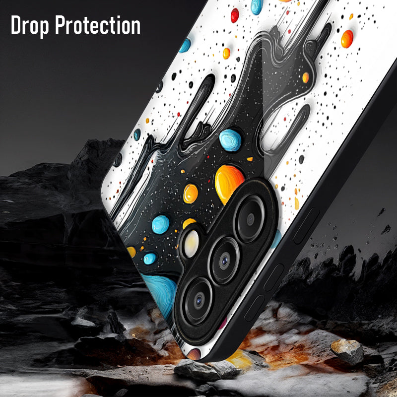 Samsung Galaxy A36 5G Premium Acrylic Shockproof Glass Back Case (Liquid Colour)