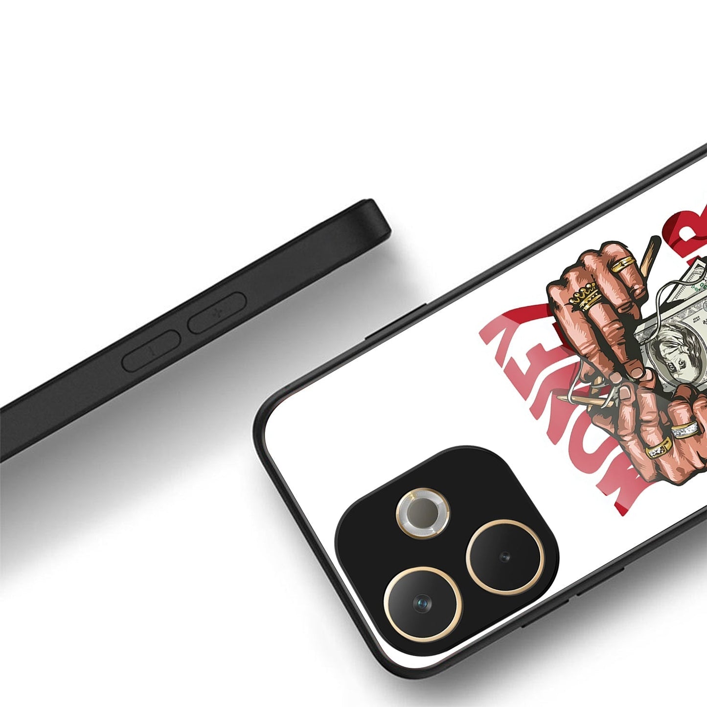 Oppo A5 Pro 5G Premium Acrylic Shockproof Glass Back Case ( Money Maker )