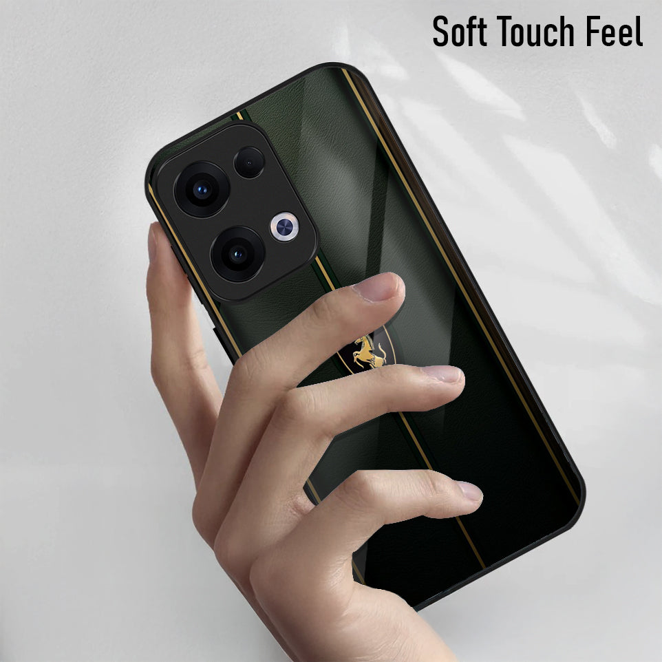 Oppo Reno 13 5G Premium Acrylic Shockproof Glass Back Case (Luxe Armor)