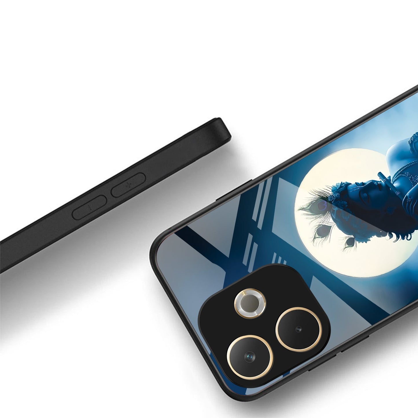 Oppo A5 Pro 5G Premium Acrylic Shockproof Glass Back Case (Midnight Krishna)