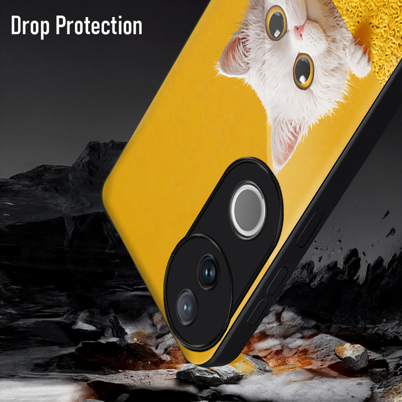 Vivo V50 5G Premium Acrylic Shockproof Glass Back Case (Kitty Charm)