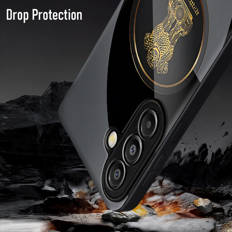 Samsung Galaxy A56 Premium Acrylic Shockproof Glass Back Case (Satyamev Noir)