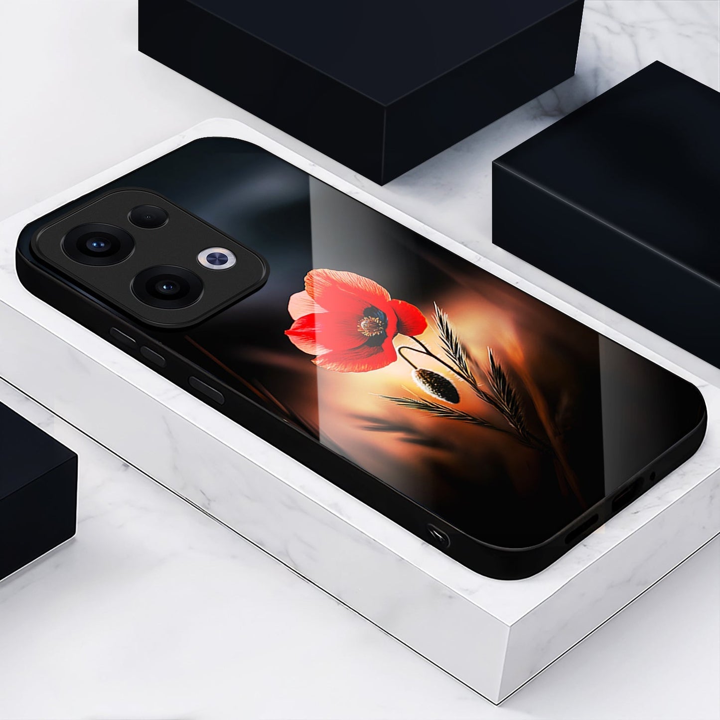 Oppo Reno 13 5G Premium Acrylic Shockproof Glass Back Case (Nature's Touch)