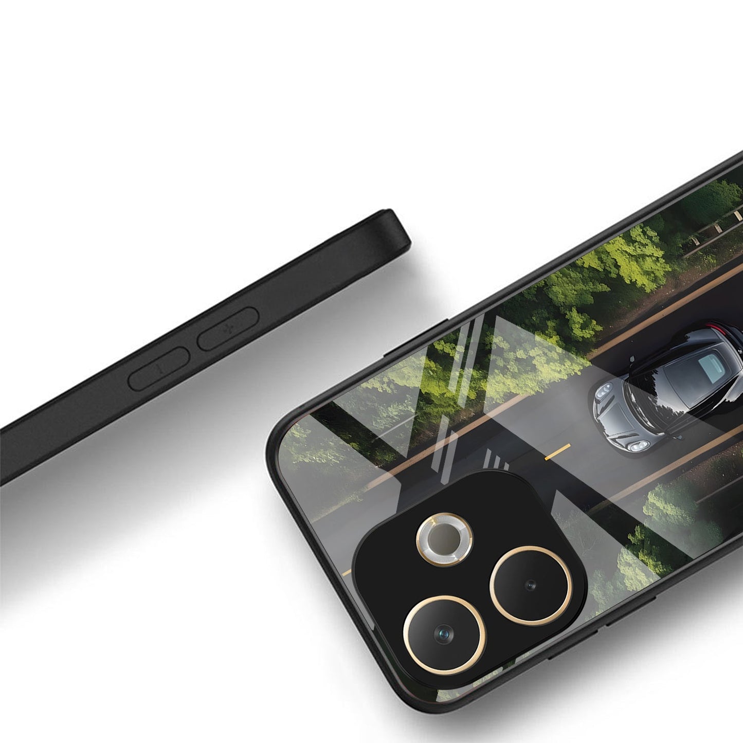 Oppo A5 Pro 5G Premium Acrylic Shockproof Glass Back Case (Road Never Give up)