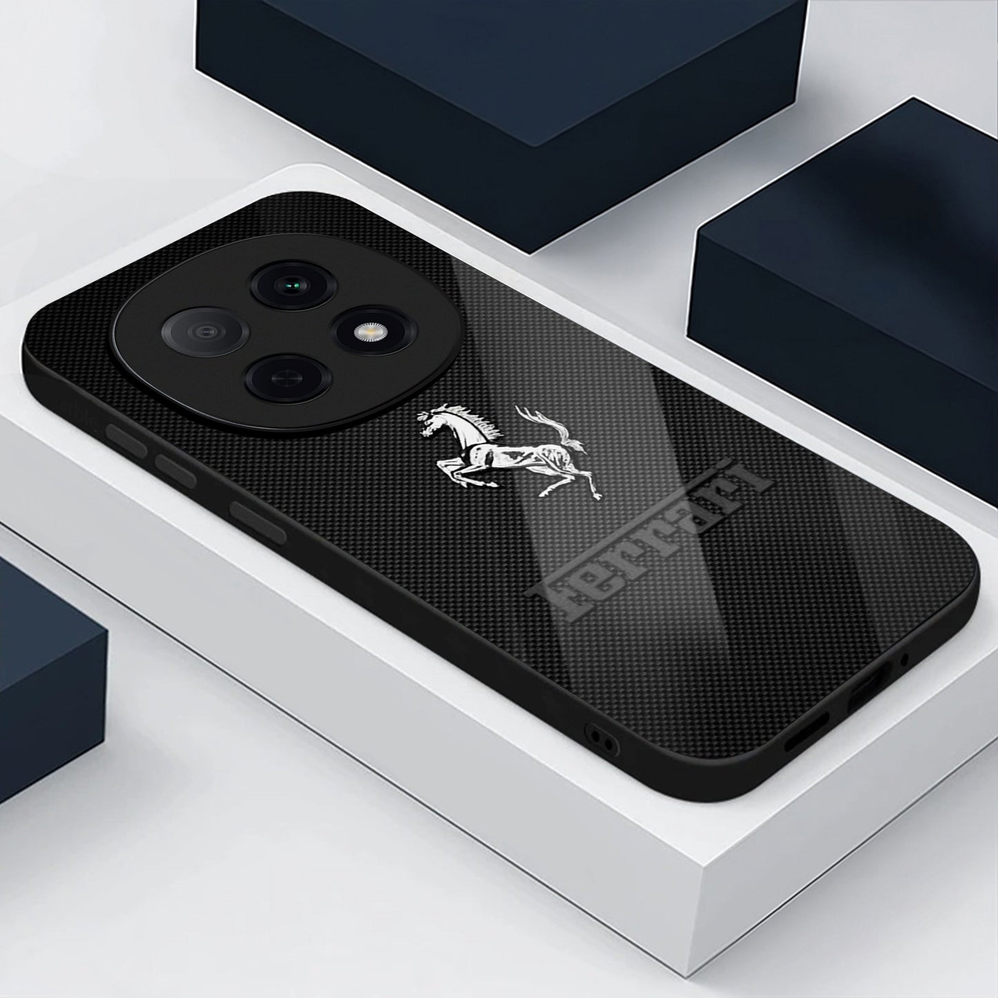 OPPO F29 Pro 5G Premium Acrylic Shockproof Glass Back Case (Ferrari Carbon Fiber)