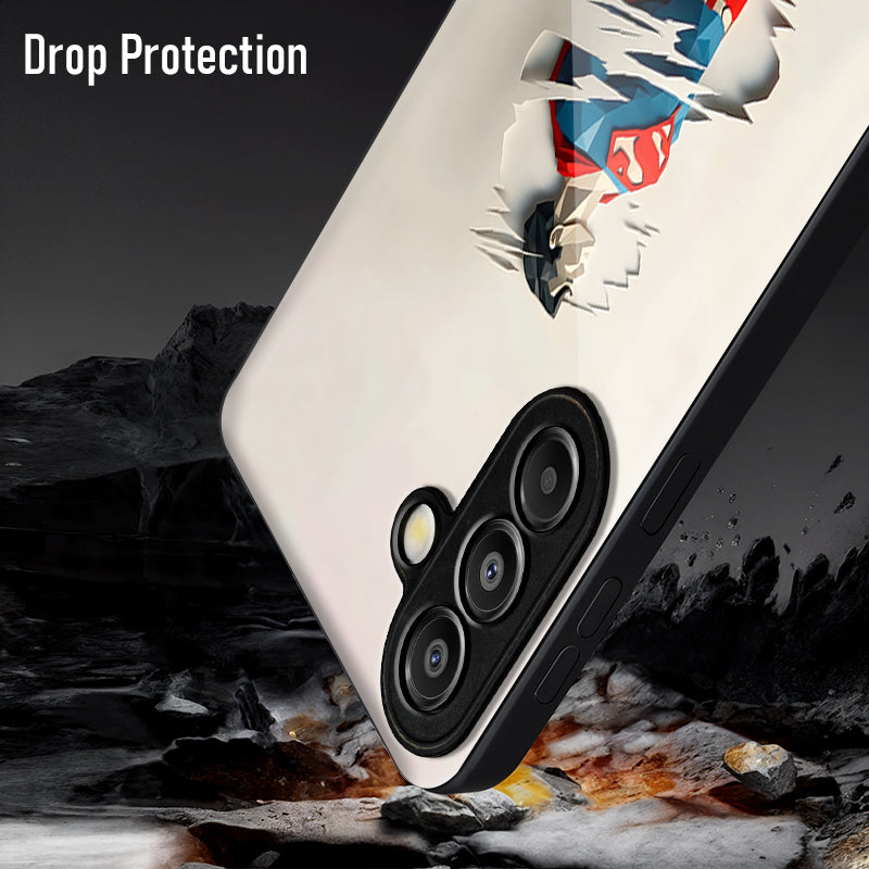 Samsung Galaxy A36 5G Premium Acrylic Shockproof Glass Back Case (Scratch Superman)