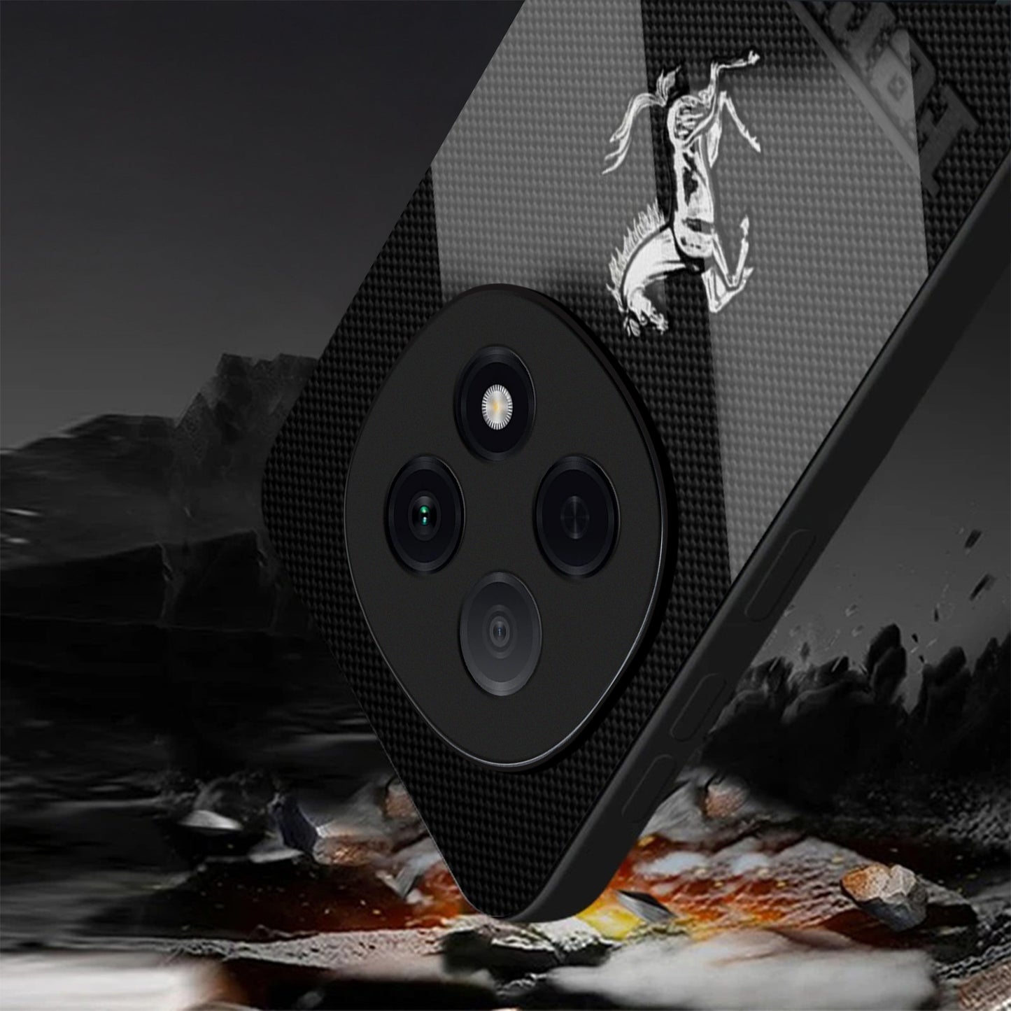 OPPO F29 Pro 5G Premium Acrylic Shockproof Glass Back Case (Ferrari Carbon Fiber)