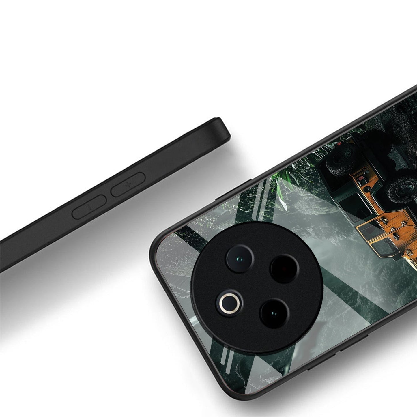 Vivo T4 5G Premium Acrylic Shockproof Glass Back Case (Jeep Case)