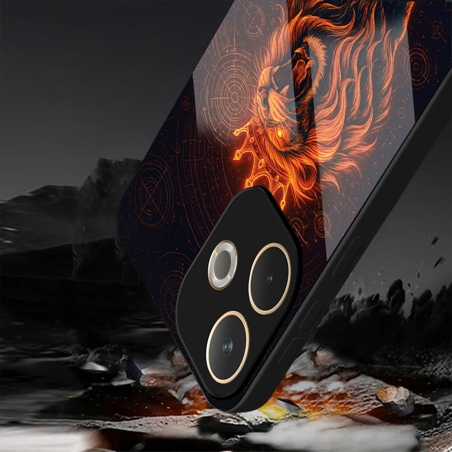 Oppo A5 Pro 5G Premium Acrylic Shockproof Glass Back Case (King of Cosmos)