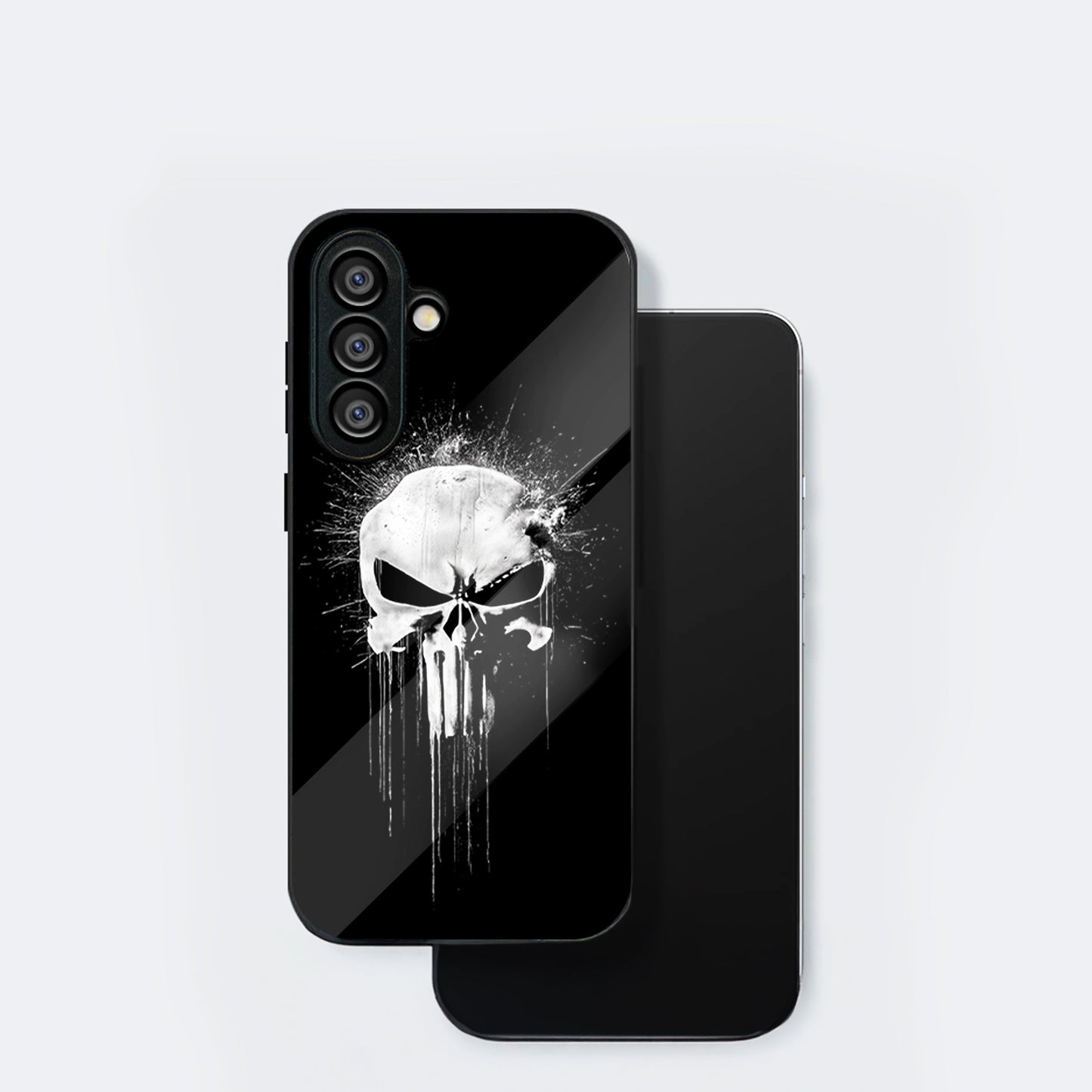Samsung Galaxy A56 5G Premium Acrylic Shockproof Glass Back Case (Punisher Skull)