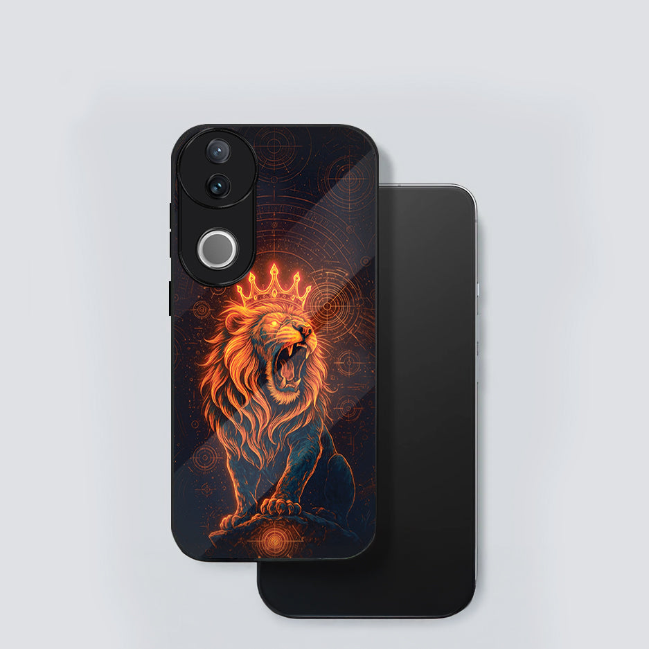 Vivo V50 5G Premium Acrylic Shockproof Glass Back Case (King of Cosmos)