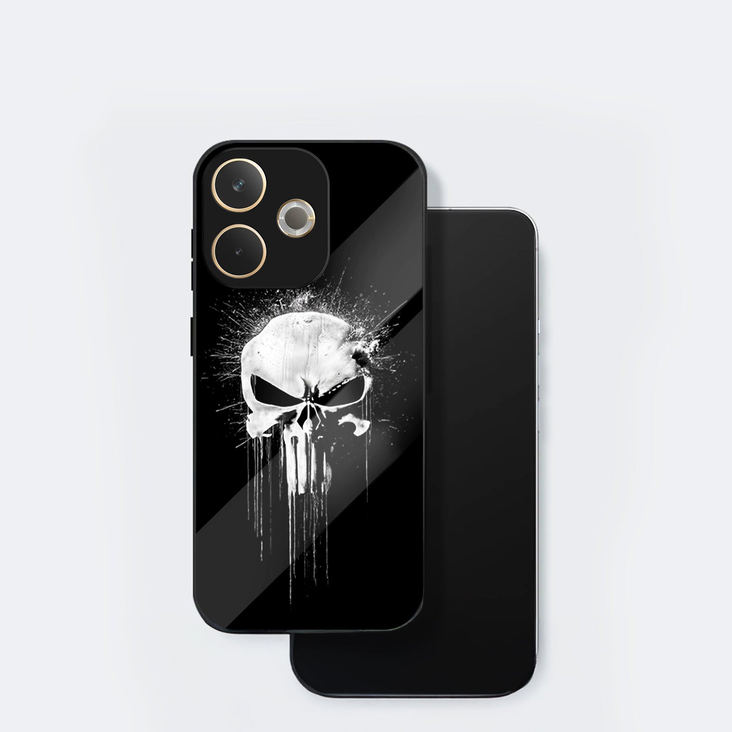 Oppo A5 Pro 5G Premium Acrylic Shockproof Glass Back Case (Punisher Skull)