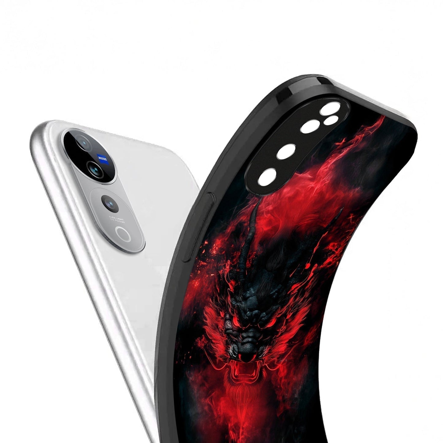 Vivo V40 Pro 5G Premium Acrylic Shockproof Glass Back Case (Fire-Dragon)